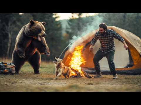 Dog Fights Grizzly Bear to Save His Owner's Life!