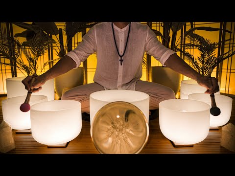 FALL ASLEEP IN 5 MINUTES - Crystal Singing Bowl Sound Bath for Insomnia Relief