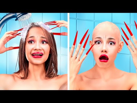 Problemas femininos malucos com unhas compridas! Hacks de beleza extremos para experimentar