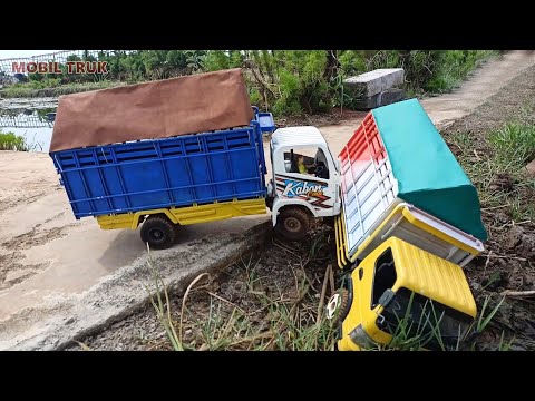 MOBIL TRUK OLENG JATUH TERGULING, MOBIL MOBILAN TRUCK RC MINIATUR REMOT CANTER FUSO ISUZU GIGA NMR