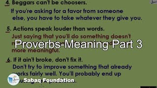 Proverbs-Meaning Part 3