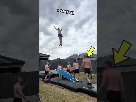 Unbelievable! In the high jump challenge, the last boy shocked everyone! 😱🧠 #shortvideo