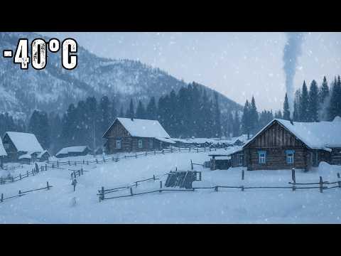 Surviving Deep Snow in Bashkir Village: A Day in the Life of an Elderly Couple. Russia
