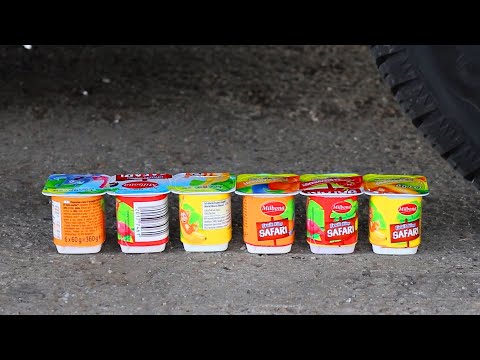 Car vs Yogurt - Crushing Crunchy & Soft Things by Car!