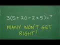 Order of Operations and Problem Solving