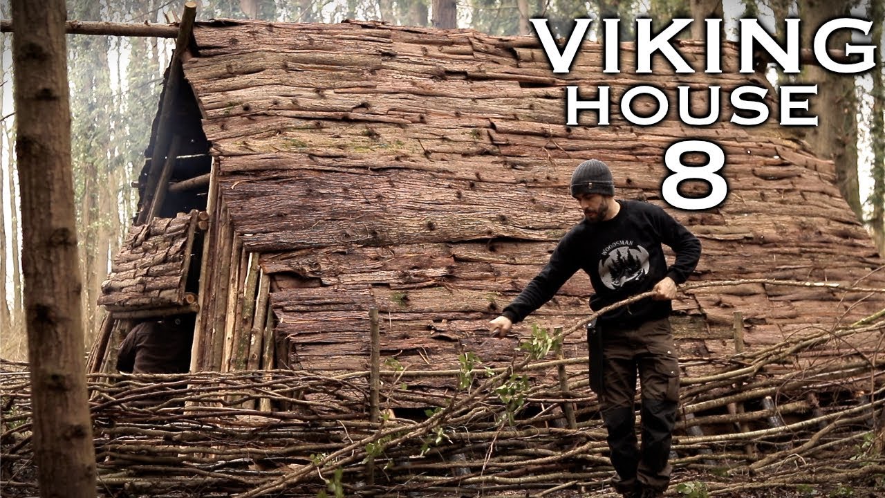 Building a Viking House: Walls and Shields Bushcraft Project (PART 8)