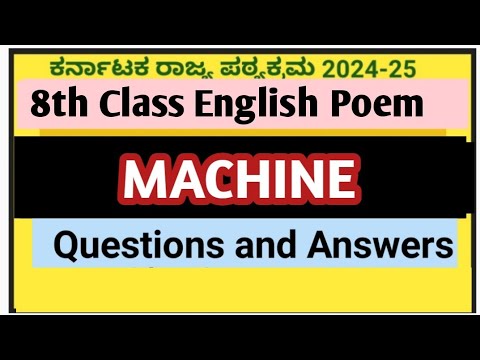 8th class English poem Machine questions and answers