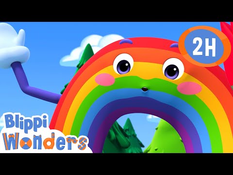 Paint a Rainbow | Blippi Wonders | Moonbug Kids - Play and Learn