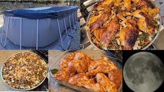 اليوم يوم الدلال لعائلتي🤩 رز القوزي مع الدجاج بيوم خسوف القمر🌔