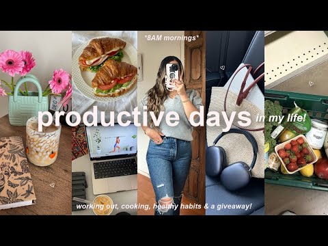 PRODUCTIVE days in my life!🌸 early mornings, working out, grocery shopping, & giveaway!