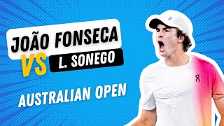 JOÃO FONSECA VS LORENZO SONEGO / AUSTRALIAN OPEN R2 / COMENTÁRIOS AO VIVO