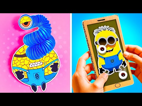 Mega Minion Cardboard Games 🍌 *Despicable Me 4 Paper Game Book* (Livro de jogos de papel)