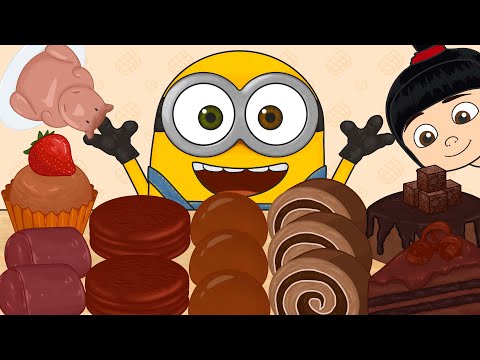 [ASMR] 미니언즈 밥 초코 애니먹방(Minions Bob Chocolate Food Animation Mukbang)