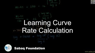 Learning Curve Rate Calculation