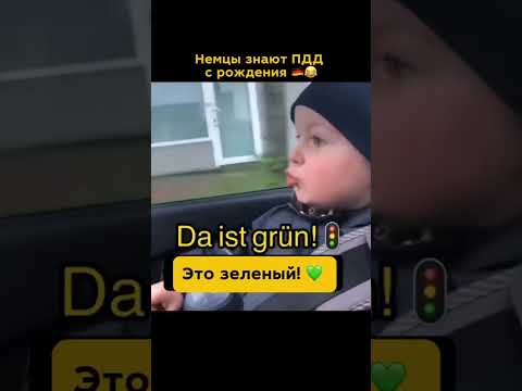 Одно из самых милых видео! Малыш учит папу водить по-немецки #немецкий #германия #мем #факты #юмор