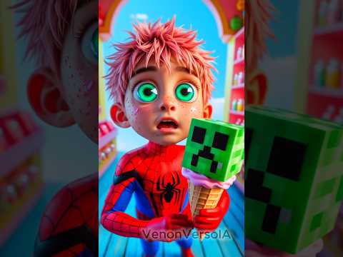 ¡Lo que hizo con el sorbete de Minecraft... no vas a creerlo! 😱🍦 #spiderman #minecraft