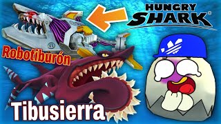🔥😨PROBAMOS AL ROBOTIBURÓN Y AL TIBUSIERRA DE HUNGRY SHARK WORLD 🦈✅ Tiburones Potentes | J.R CRACK