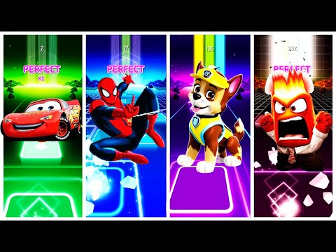 McQueen vs Spider Man vs Paw Patrol Movies vs Inside Out 2 Tiles Hop