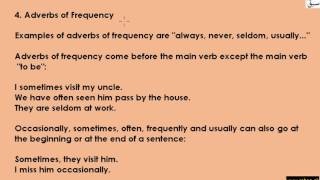 Kinds of Adverbs/Position of Adverbs (explanation/place adverbs in correct position)