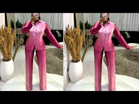 HOW TO CUT AND SEW A SHIRT AND PALAZZO TROUSER (TWO PIECE OUTFIT)for beginners step by step.