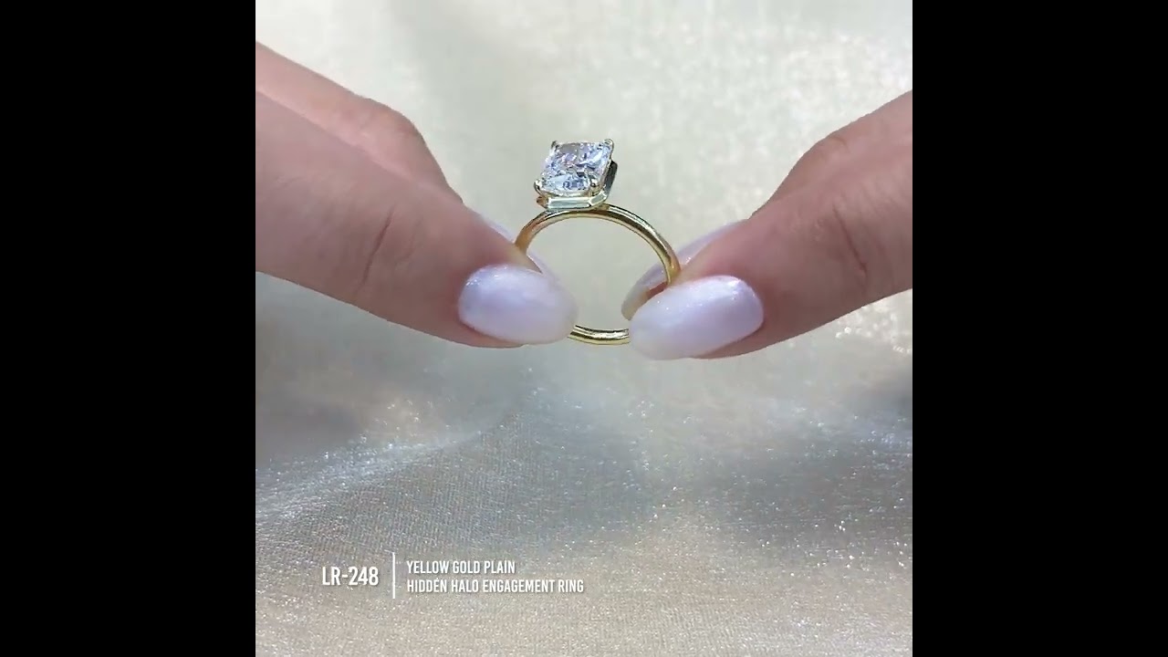 2.24 carat Radiant Cut Lab Diamond Solitaire Hidden Halo™ Ring
