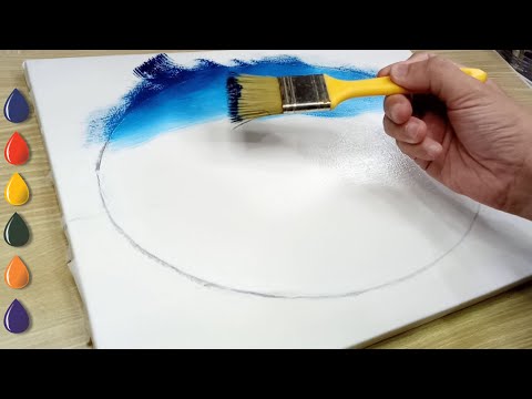 Oval Winter - Acrylic Painting For Beginners