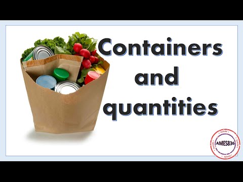 Containers and quantities: English Language - YouTube