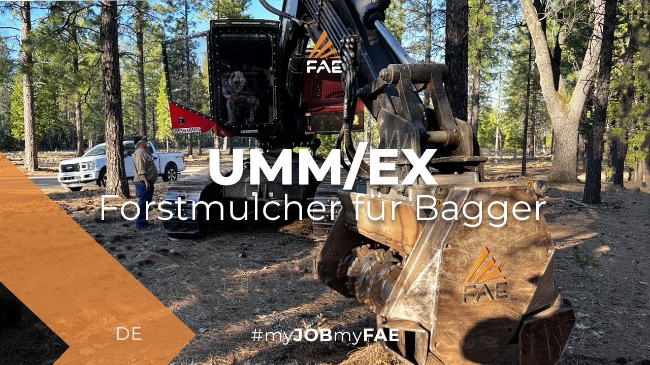 Forstmulcher FAE für Bagger mit Rotor mit feststehenden Werkzeugen