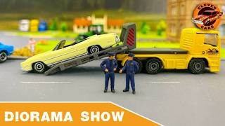 Hot Wheels Cadillac Crash with Matchbox Alfa Romeo – Stop Motion Diecast Police & Rescue Action