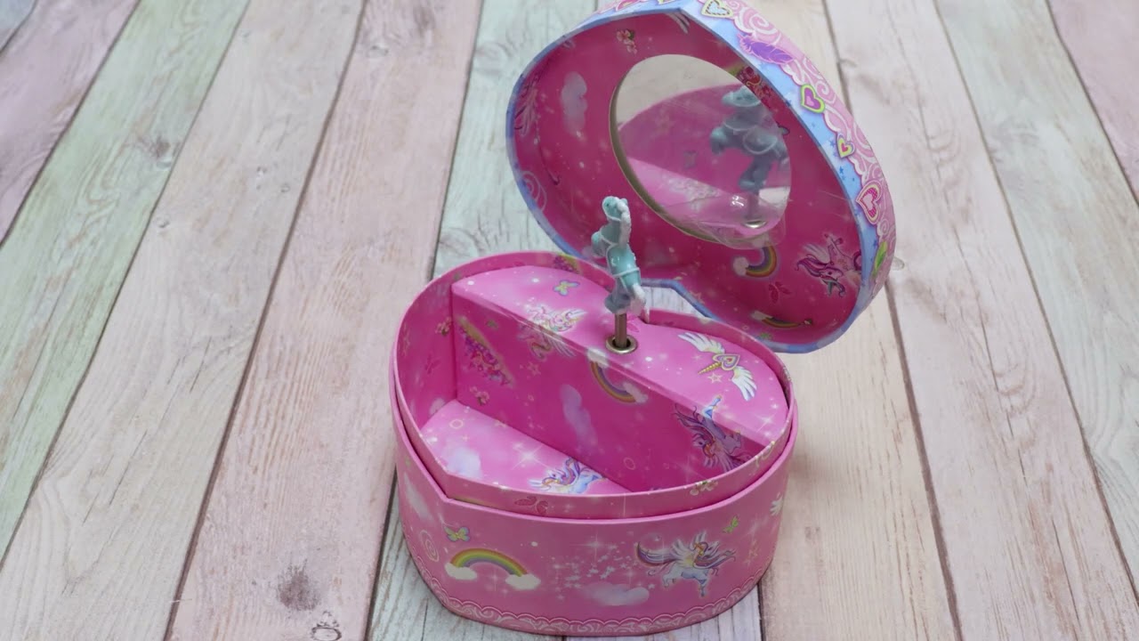 Шкатулка музыкальная в виде сердца Единорог - видео Шкатулка музыкальная в виде сердца Единорог - видео