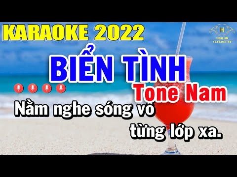 Biển Tình Karaoke Tone Nam Nhạc Sống 2022 | Trọng Hiếu