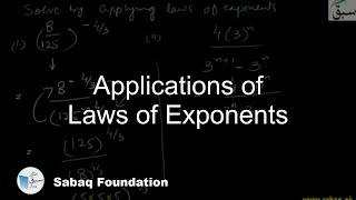 Applications of Laws of Exponents