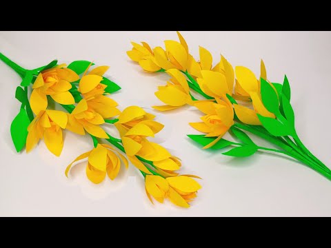 Beautiful yellow paper flower || Handmade Flower Design || Paper Flower New