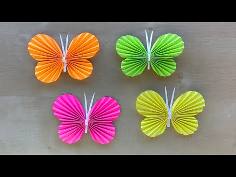 Basteln: Schmetterling falten mit Papier. Deko selber machen. Wanddeko oder Geschenk basteln.