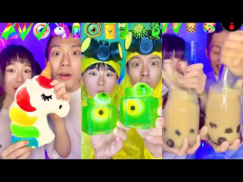 Extreme Spicy Emoji Food Challenge ASMR Compilation! Bubble tea🥵 (Part1)