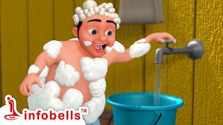 लालाजी नहाने गए - Lalaji Bathtime Song - Save Water | Hindi Rhymes for Children | Infobells #lalaji