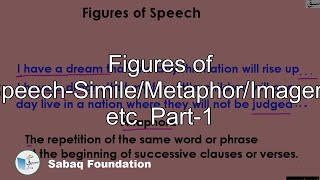 Figures of Speech-Simile/Metaphor/Imagery etc. Part-1