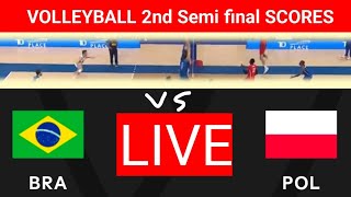 🏐 VNL Men's LIVE Semi final | Men's Volleyball Nations League | BRAZIL VS POLAND Live | BRA VS POL