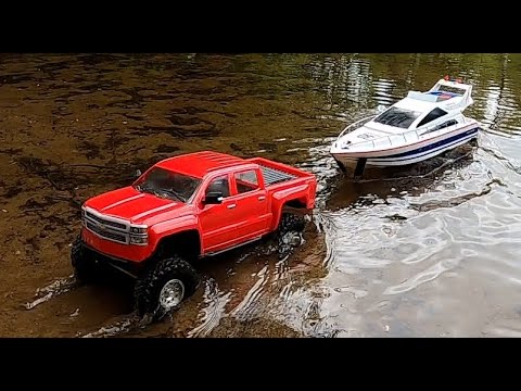 Rc BOAT LAUNCH YACHT & scx 10 chevrolet silverado adventure.