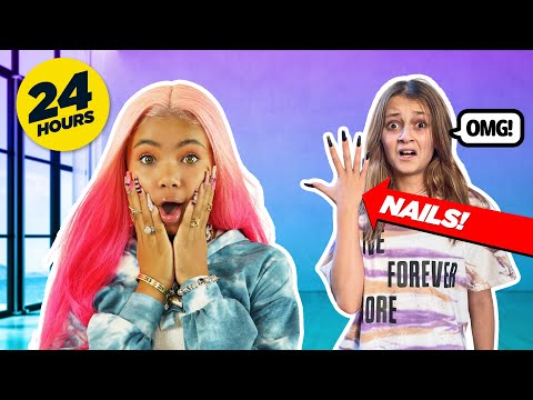 WEARING SUPER LONG ACRYLIC NAILS FOR 24 HOURS CHALLENGE ! ** GONE WRONG**? ? ft. SOPHIE FERGI