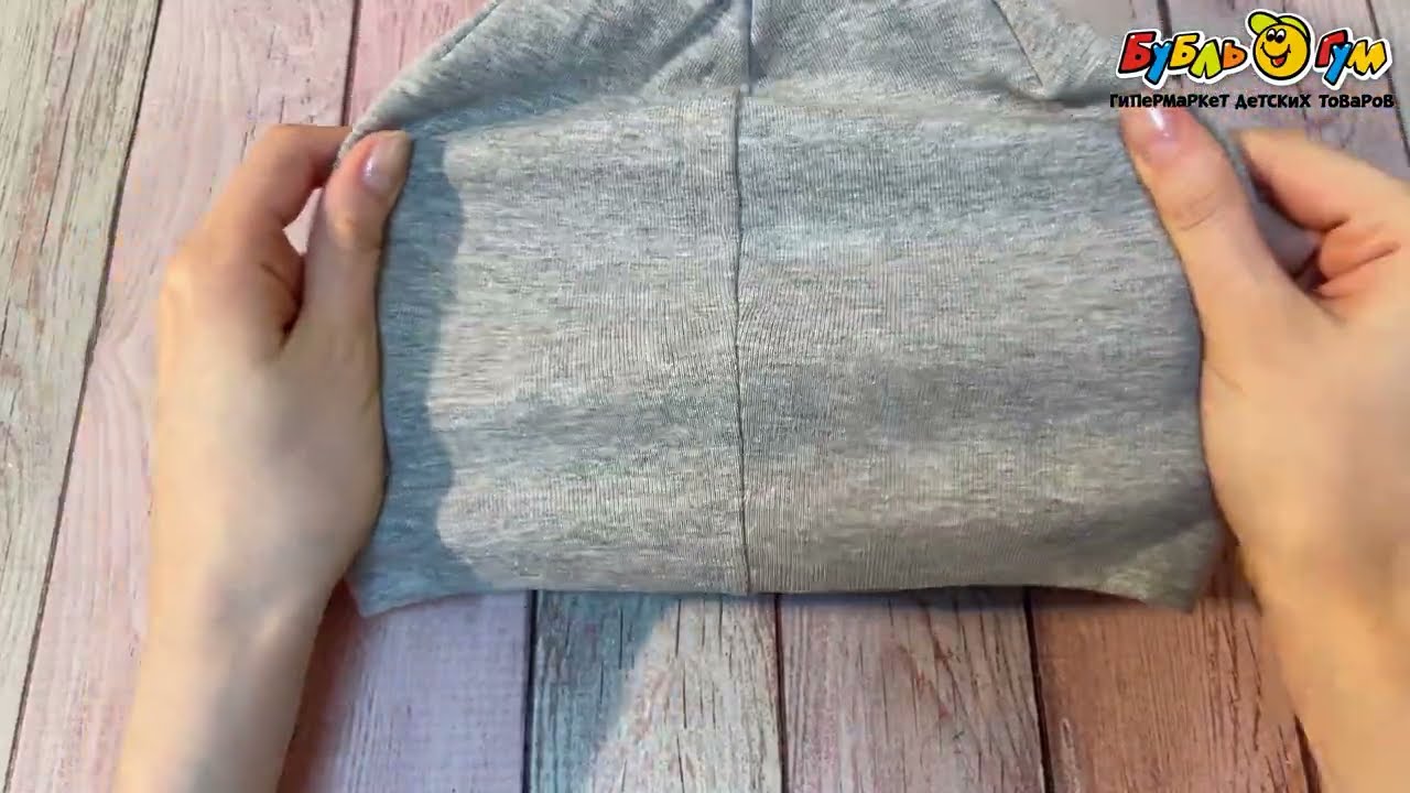 Шапка трикотажная однотонная серая  - видео