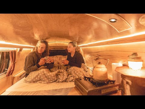 Life in A Small Van During a Rainy Day