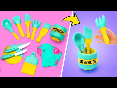 Die perfekte Puppenküche! Miniatur-Küchenutensilien & Ofenhandschuh