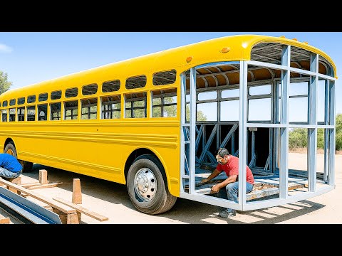 Family Transforms School Bus into Dream Home | 2-YEAR TIMELAPSE by @lifeanywhere