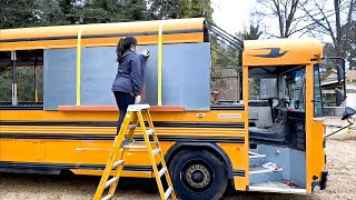 Family Transforms School Bus into Dream Home | 2-YEAR TIMELAPSE by @lifeanywhere
