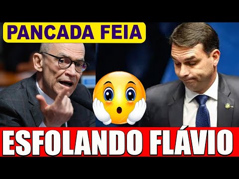 VERGONHA BOLSONARISTA, FLÁVIO RACHADINHA BOLSONARO TOMA UMA SURRA DE CONTARATO NO SENADO