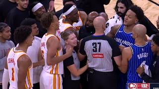 Paolo Banchero and Jalen Johnson have words after the game after Hawks beat Magic