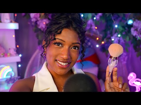 ASMR | Inaudible/Unintelligible Whispers (Face Brushing, Personal Attention for Sleep)