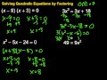 Solving Quadratic Equations by Factoring Techniques