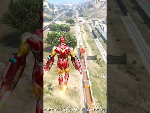 MICHAEL BECAME IRONMAN TO STOP THE TRAIN AND STEAL LUXURY CAR! 🔥🤯 | SHADOW GAMERZ #shorts #gta5